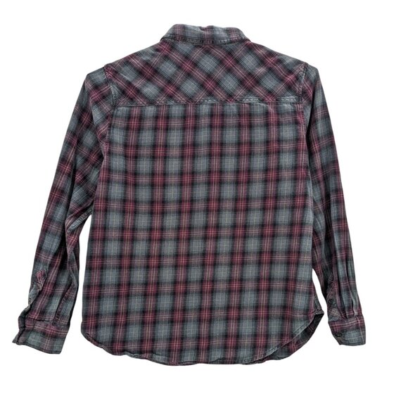 Junk Food Plaid Flannel Button Up Shirt Women Size L Grunge Western 90s Indie - Picture 2 of 9